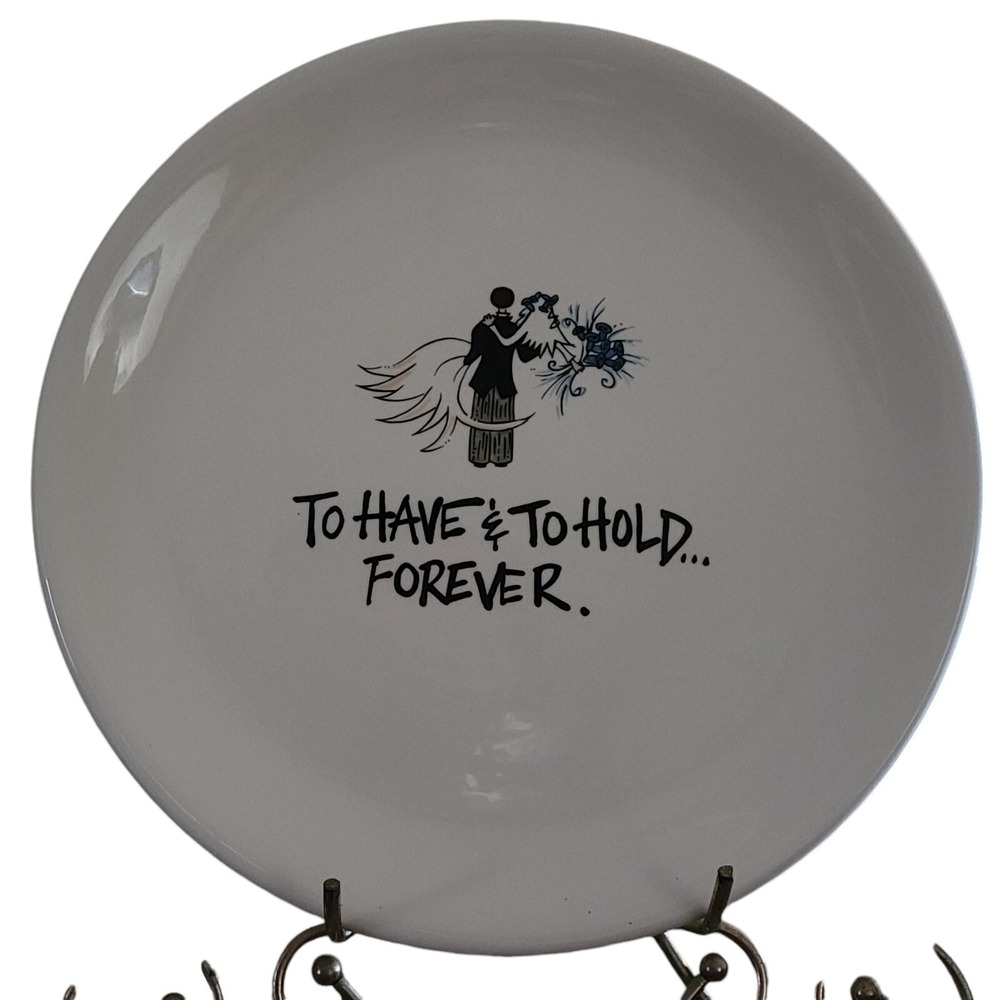 Magnolia Lane Wedding Plate 11.75" White Glossy To Have Hold Forever Collector